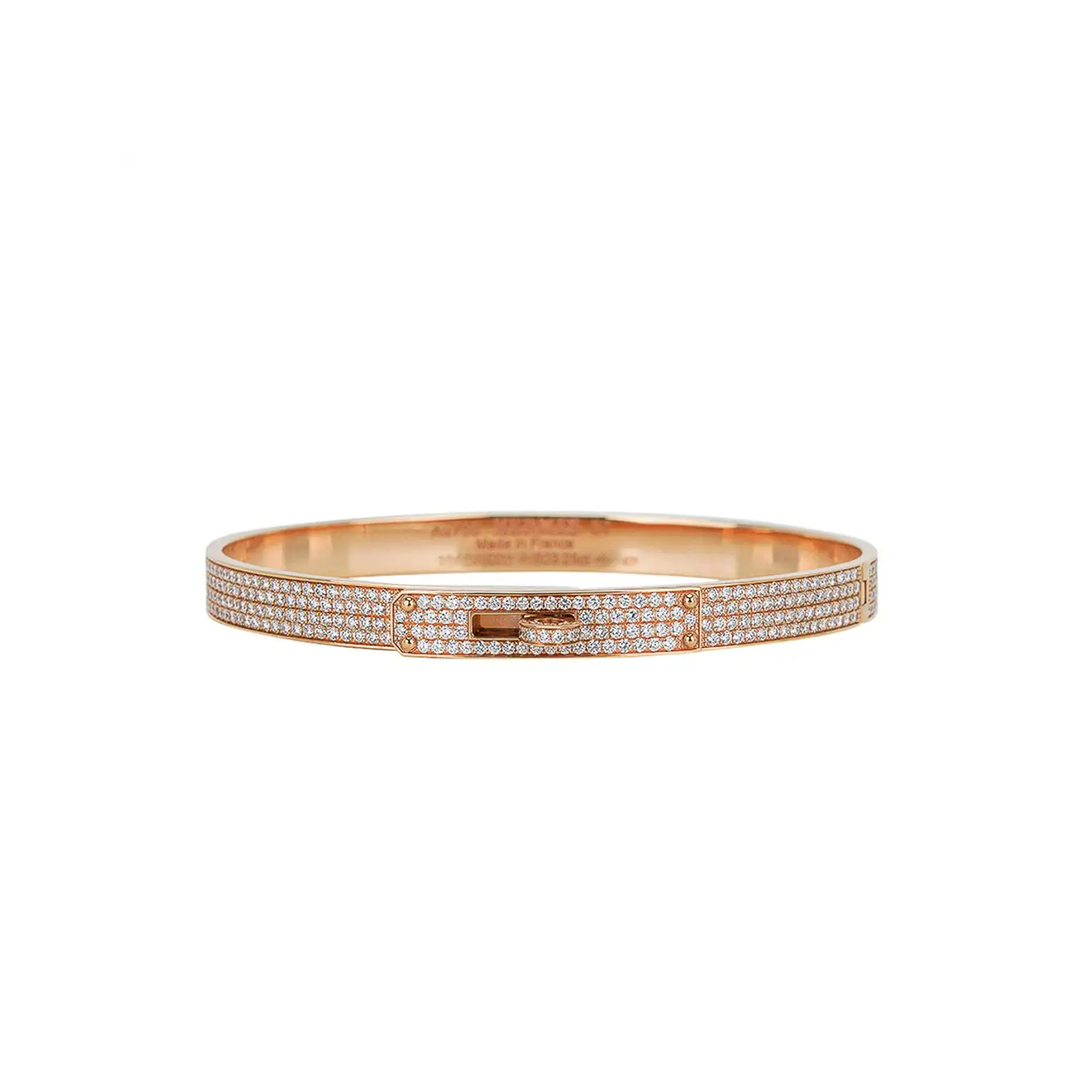 HERMÈS KELLY DIAMOND BRACELET MODEL IN 18K YELLOW GOLD WITH 
